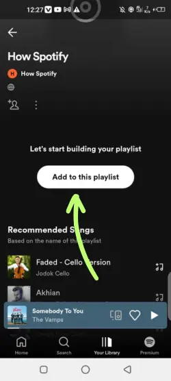 add song in Spotify playlist