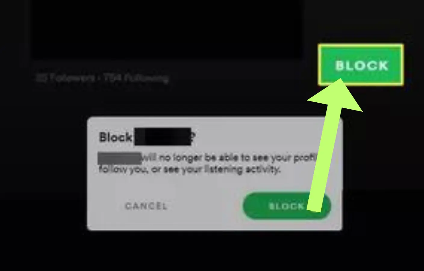 block followers on Spotify