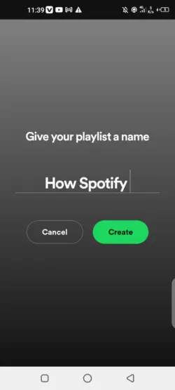 Give a unique name your playlist