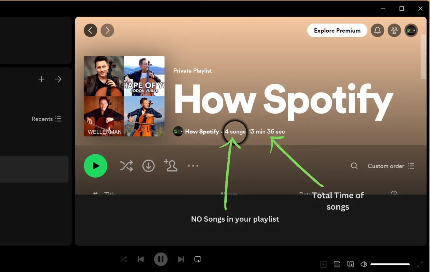 See the number of songs on the Spotify playlist how? How many songs are on Spotify?