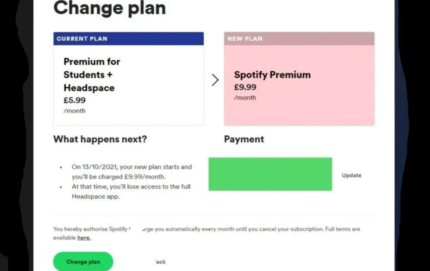 Spotify Subscription Upgrade